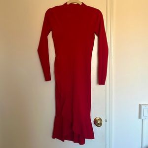 Fun red mock neck knit dress